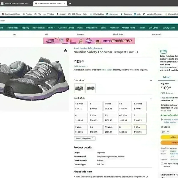 Nautilus Safety Womens Footwear Tempest Low CT Grey BRAND NEW.  ( Save $57.00) - Picture 2 of 12